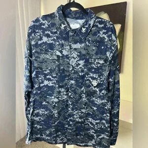 US NAVY USN digital camouflage working blouse shirt jacket Medium Long digi camo